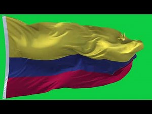 🚩Colombia Flag Waving | GREEN SCREEN & CHROMA MATTE🚩