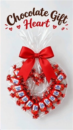 DIY Chocolate Heart Gift ❤️ | Easy Gift Wrapping Idea #short
