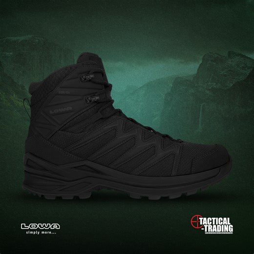 Meet the Innox Pro GTX Mid TF by LOWA: where lightweight agility meets rugged durability. Engineered with a bi-injected DynaPU® midsole and PU MONOWRAP® frame, it delivers unparalleled rebound, stability, and support. Whether you're navigating trails or tackling tactical missions, its closed lace hooks and protective caps ensure secure, waterproof performance with every step. 📍Available now in Dubai & Abu Dhabi Showroom ✅For More Information, Message us at WhatsApp: DUBAI: 971 58 226 3662 ABU D