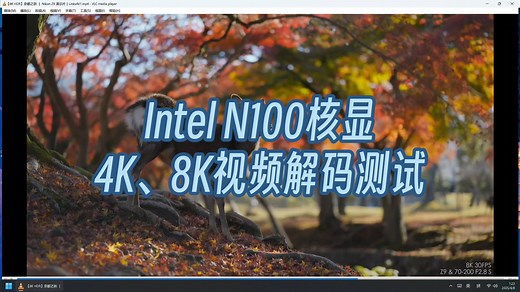 Intel N100核显4K、8K视频解码测试
