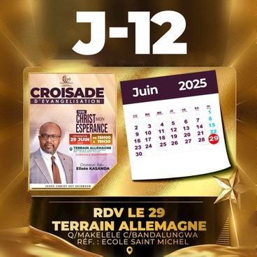 11K views · 36 reactions |  Plus que 12 jours avant notre grande Croisade d’Évangélisation !Qu’attends-tu pour partager la bonne nouvelle et inviter ton entourage ?Ne garde pas ce trésor pour toi… Fais passer le message ! #Croisade2025 #ChristMonEspérance #PartageLaBonneNouvelle | Grâce Mbo HD | Facebook