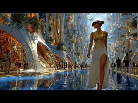 Golden Future • 1 Hour Luxury Sci-Fi Ambient | 10 Golden Cyberpunk Future Cities