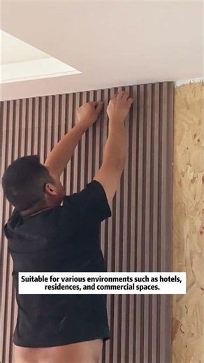 WPC wall panel concealed door, Formaldehyde-free feature wall installation.Interior wall panels.