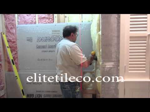 Complete tile Shower install Part 1 furring out studs installing backer board