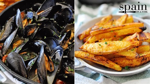 Drunken mussels with paprika garlic French fries recipe