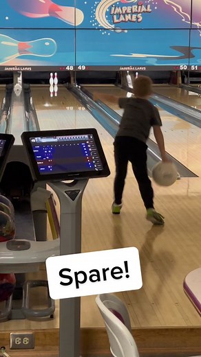 Just a spare. #bowling #bowler #kidbowler #kidbowling #fyp #bowlingtiktok #foryoupage #fy #viral