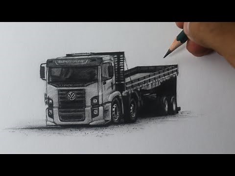 Como desenhar um Caminhão Constellation arqueado PASSO A PASSO narrado