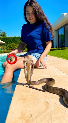 Essa cobra naja apareceu na minha piscina
