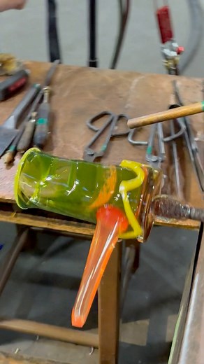 138K views · 2K reactions | Glass blowing - adding the handle to the side of the Charlie Brown mug #charliebrown #handmade #artist | Glass Academy | Facebook