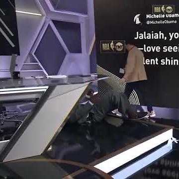 Shaq falling on TNT set