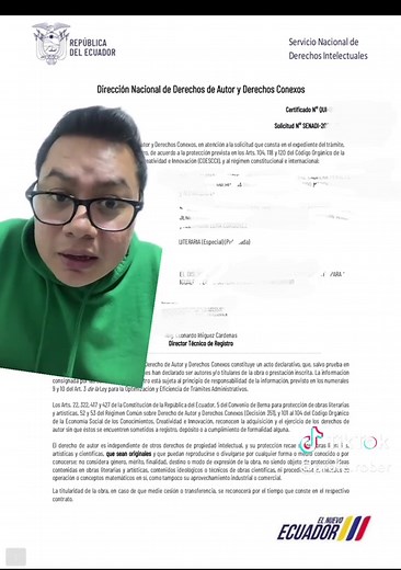 Registro de Artículos y Libros en el SENADI