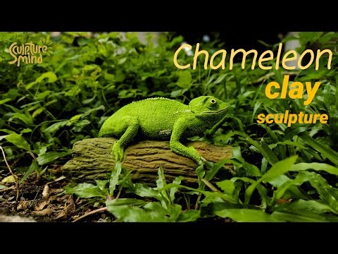 How to make a chameleon with clay | clay chameleon | clay sculpture