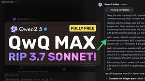 QwQ Max：这款全新且完全免费的推理模型，性能媲美3.7 SONNET！