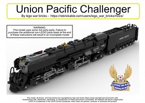 LEGO MOC-216414 Union Pacific Challenger Steam Locomotive (Train 2025)