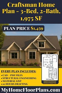 Craftsman Home Plan - 3-Bed, 2-Bath, 1,975 SF