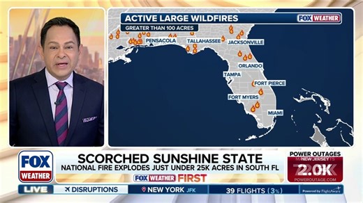 Massive Florida wildfire shuts down Interstate 75 along Alligator Alley amid historic drought | Latest Weather Clips | FOX Weather