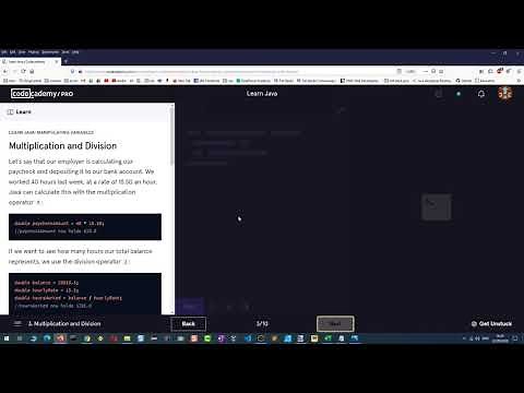 Learn Java - 2.3 Manipulating Variables | Codecademy Walkthrough