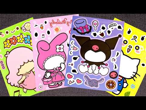 🎀paper diy🎀 Sanrio Sticker Book Collection 👑 Hello Kitty, Shnamolol, Pompompurin | ASMR Paper DIY