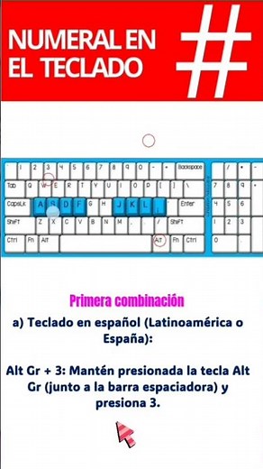 🚨 ¿Cómo escribir el símbolo numeral (#) en el teclado? 😳⌨️#numeral #hashtag #teclado #windows #mac