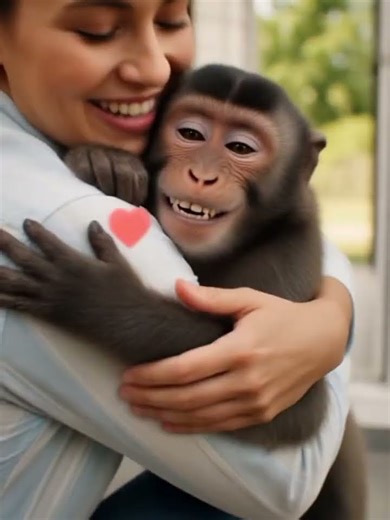 domestic monkey starved by the owner #ai