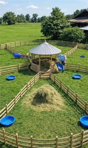 Building the ultimate geometric goat pasture! Follow for more interesting content! 🙌