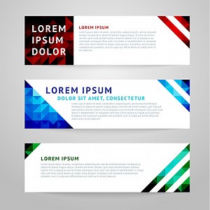 Vector set of abstract design templates horizontal banner for web and...