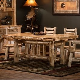 Cedar Lake Deluxe Log Dining Table
