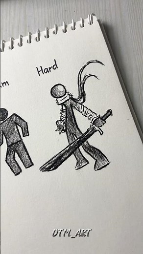 How to draw stick man easy to hard #drawing #tutorial #stickman #howtodraw #fpy