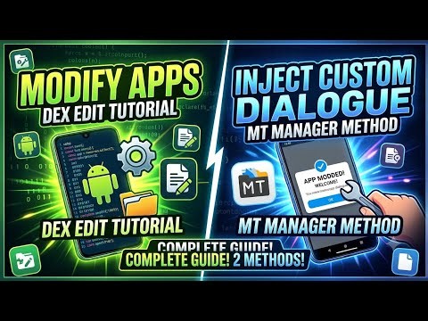 (Direct & Clickable): How to Modify Android APKs | Dex Editor & MT Manager Tutorial (Educational)