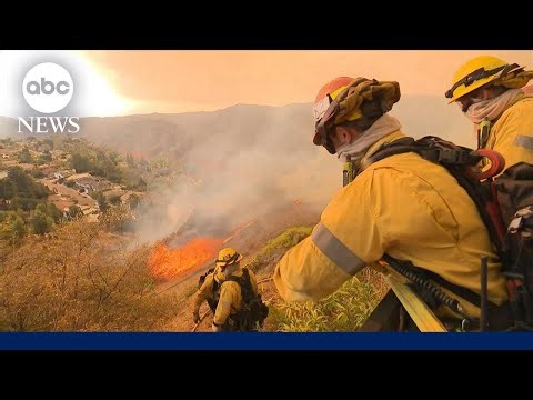 Firefighters continue to battle blazes in Los Angeles