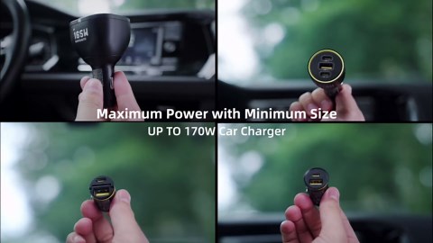 AOHI 165W Laptop Car Charger Adapter 140W PD 3.1/ 100W PD 3.0 USB C Super Fast Charging PPS 45W 3-Ports QC5.0 Car Lighter Charger for MacBook Pro, iPhone 16/15, Galaxy S24 Ultra, iPad, Black