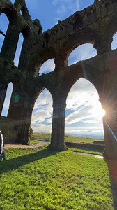 We've been reminiscing on a sunny day at the abbey 🥰 🔗 www.english-heritage.org.uk/whitby-abbey | Whitby Abbey