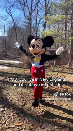 Mascot Mickey Mouse playing outside (HD)