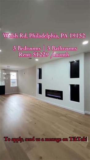 Welsh Rd, Philadelphia, PA 19152 3 Bedrooms | 3 Bathrooms Rent: $1229 /month Requirements: • Proof of income • Valid photo ID • Security deposit   first month's rent • No Credit requirement • Completed rental application 👉🏻 To apply, send us a message on TikTok! #PhillyRealEstate #househunting #philly #rentalproperty #moveinready