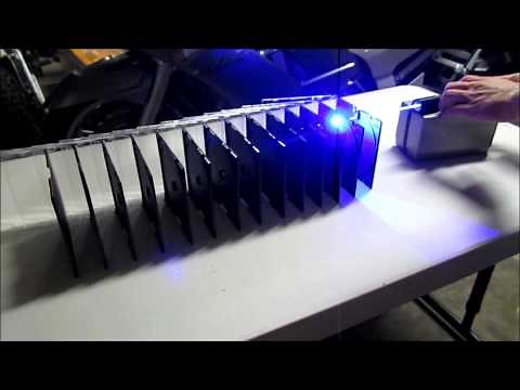 DIY 3000mW Blue Laser Pointer Burning Through 14 CD Cases - Wicked Lasers Spyder Killer