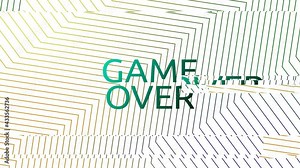 Game over on an animated background. Game over on an abstract animated backgroun