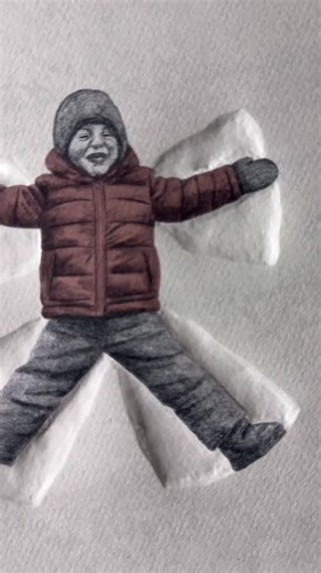 Andrew Scott on Instagram: "“Snow Angel” Playing around with paper embossing and debossing. I’ve been wanting to try this for a while but I wasn’t sure if it would work. At first I was frustrated because I wasn’t getting a smooth deboss, but I leaned into it after I realized it would make a more natural snow texture. I ha to stretch this paper to its limit to make the snow angel as deep as possible. #contemporaryart #artcollector #emboss"
