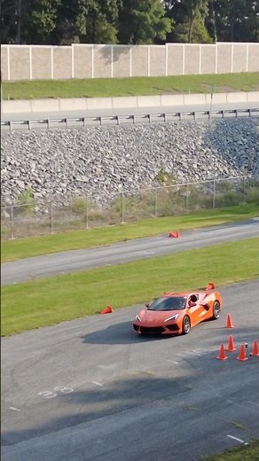 C8 corvette does Autocross😱🙌🏻👀 #crash #automobile #corvette #takeover #drift #race #fyp #speed