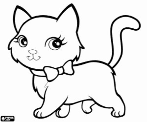The cat of Polly Pocket coloring page printable game