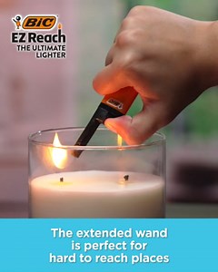 BIC EZ Reach Lighters, Long Metal Wand Candle Lighter, Home Décor Collection, 6-Pack (Designs May Vary)