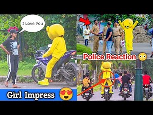 Human Teddy Bear Impressed Cute Girl 😍| Police Reaction😳 | Crazy Teddy