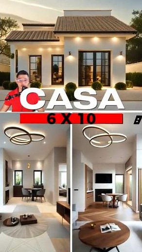 6x10 3 Bedroom House with Interiors and Floor Plan #houses