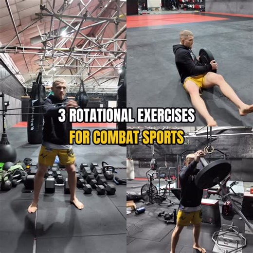 Don’t forget to include rotational exercises in your training plan if you train combat sports  Rotation improves your striking power, support dynamic movements on the ground, and helps protect your spine.  In the video — 3 examples you can add to your training right away  #rotation #combatsports #mma #bjj #coretraining #athleticperformance #core #strengthandconditioning | Gucio Sport Impact | Facebook
