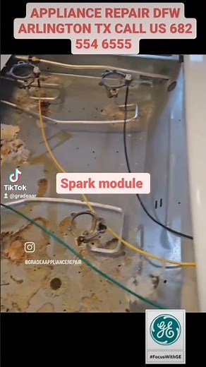 GE gas oven burner not working. spark module. #appliancerepair #dfw #arlingtontx #diy #handyman