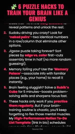 🧩 6 Puzzle Hacks to Train Your Brain Like a Genius #ad (Verify Info)