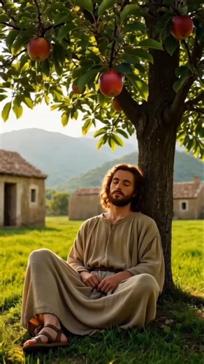 Jesus Christ Resting Under an Apple Tree | Peaceful AI Video #shorts #trending #tiktok #jesus