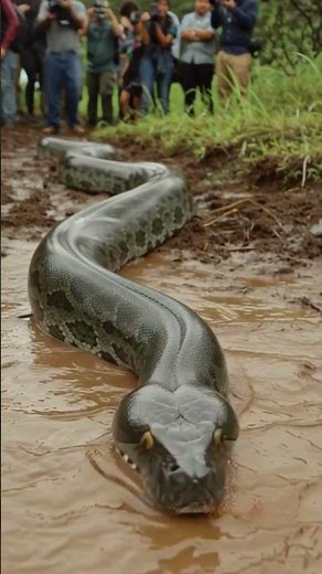 Giant Anaconda Spotted in the Water 😱 #amazon #viral #trending #anaconda #snake #shorts #wildlife