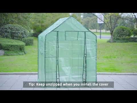 Ohuhu walk-in plant greenhouse assembly - 3 tiers and 12 shelves