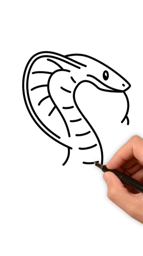 How to Draw a Realistic Cobra Snake 🐍✨ Easy Reptile Art Tutorial with Simple Steps #drawing #art
