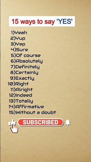 15 Ways to Say “Yes” | Improve Your English | Master English World
